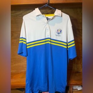 FootJoy Ryder Cup 2023 Marco Simone Italy Golf Polo Blue Yellow